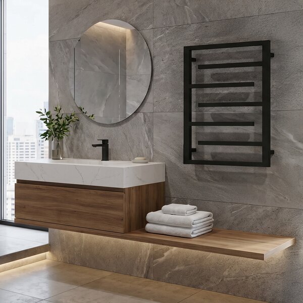 BPS-koupelny Koupelnový radiátor ANIKA BL 1 295W, 60x80 cm, černý