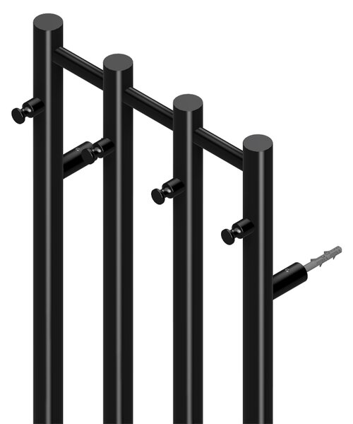 BPS-koupelny Elektrický koupelnový radiátor KASJAN BL 2 250W, 34,6x140,5 cm, černý