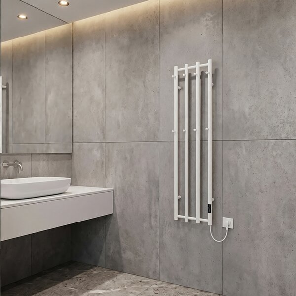 BPS-koupelny Elektrický koupelnový radiátor KASJAN WH 2 250W, 34,6x140,5 cm, bílý