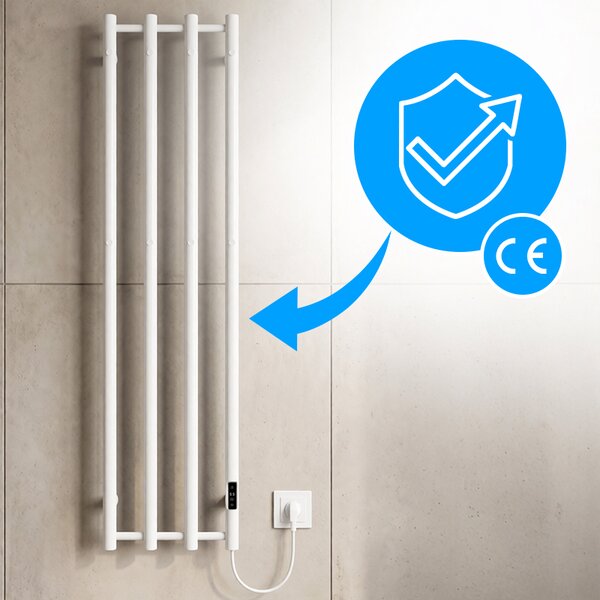 BPS-koupelny Elektrický koupelnový radiátor KASJAN WH 2 250W, 34,6x140,5 cm, bílý
