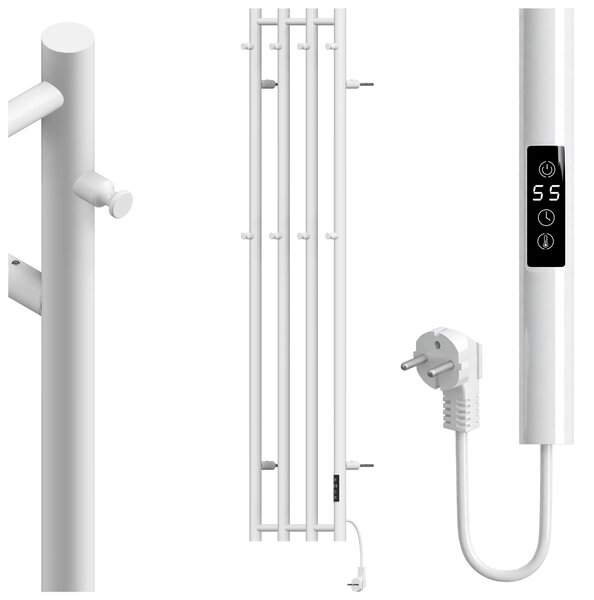 BPS-koupelny Elektrický koupelnový radiátor KASJAN WH 2 250W, 34,6x140,5 cm, bílý