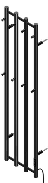 BPS-koupelny Elektrický koupelnový radiátor KASJAN BL 2 250W, 34,6x140,5 cm, černý