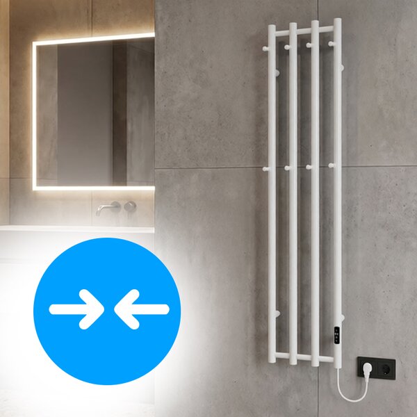 BPS-koupelny Elektrický koupelnový radiátor KASJAN WH 2 250W, 34,6x140,5 cm, bílý
