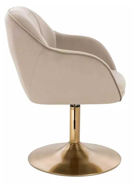 LuxuryForm DESIGN Židle AVOLA VELUR na zlatém talíři - latte
