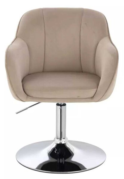 LuxuryForm DESIGN Židle AVOLA VELUR na stříbrném talíři - latte