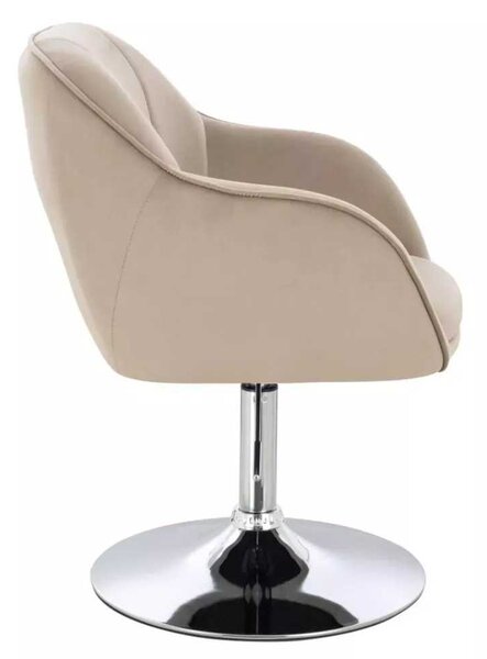 LuxuryForm DESIGN Židle AVOLA VELUR na stříbrném talíři - latte
