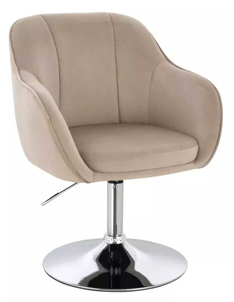 LuxuryForm DESIGN Židle AVOLA VELUR na stříbrném talíři - latte