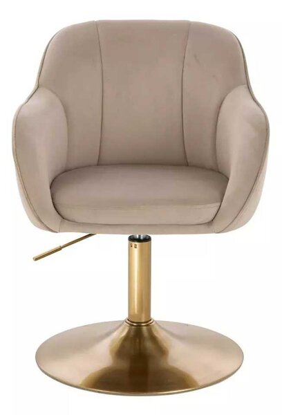 LuxuryForm DESIGN Židle AVOLA VELUR na zlatém talíři - latte