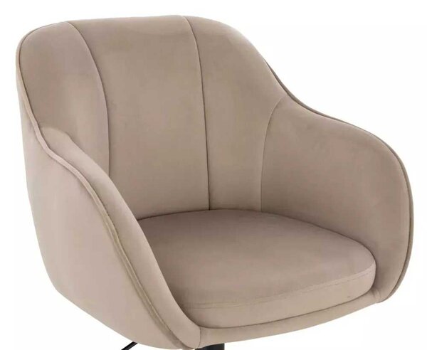 LuxuryForm DESIGN Židle AVOLA VELUR na černém talíři - latte