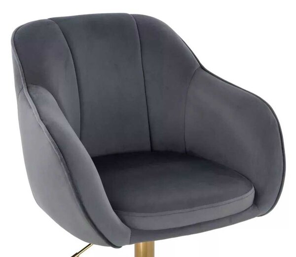 LuxuryForm DESIGN Židle AVOLA VELUR na černém talíři - tmavě šedá