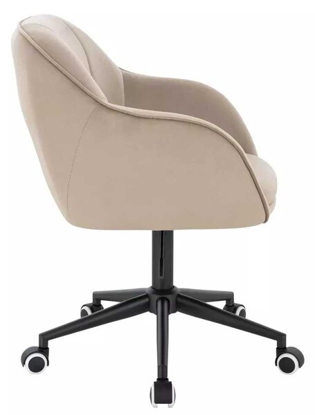 LuxuryForm DESIGN Židle AVOLA VELUR na černé podstavě s kolečky - latte