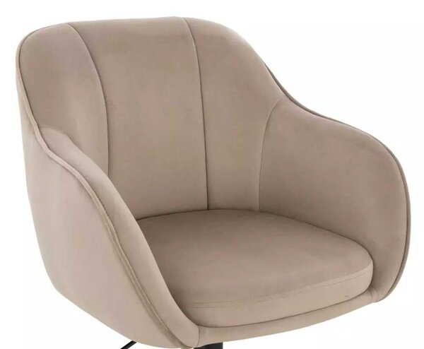 LuxuryForm DESIGN Židle AVOLA VELUR na černé podstavě s kolečky - latte