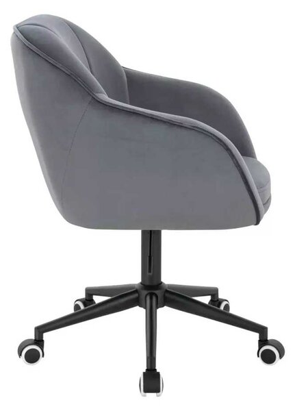 LuxuryForm DESIGN Židle AVOLA VELUR na černé podstavě s kolečky - tmavě šedá
