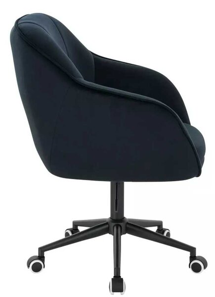 LuxuryForm DESIGN Židle AVOLA VELUR na černé podstavě s kolečky - černá