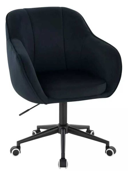 LuxuryForm DESIGN Židle AVOLA VELUR na černé podstavě s kolečky - černá