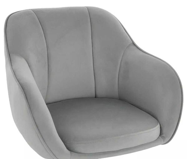 LuxuryForm DESIGN Židle AVOLA VELUR na černém talíři - světle šedá