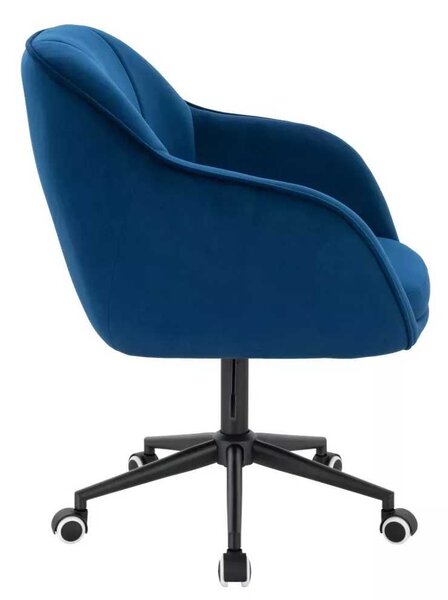 LuxuryForm DESIGN Židle AVOLA VELUR na černé podstavě s kolečky - modrá