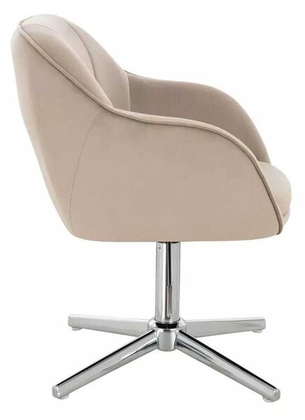 LuxuryForm DESIGN Židle AVOLA VELUR na stříbrném kříži - latte