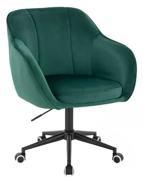 LuxuryForm DESIGN Židle AVOLA VELUR na černé podstavě s kolečky - zelená