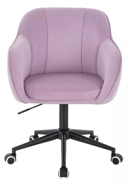 LuxuryForm DESIGN Židle AVOLA VELUR na černé podstavě s kolečky - levandule