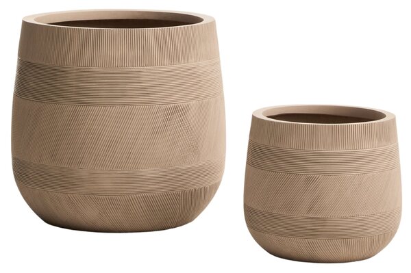 Kave Home Set dvou béžových zahradních květináčů Tival ⌀ 33/50 cm