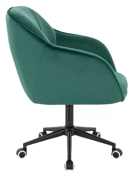 LuxuryForm DESIGN Židle AVOLA VELUR na černé podstavě s kolečky - zelená