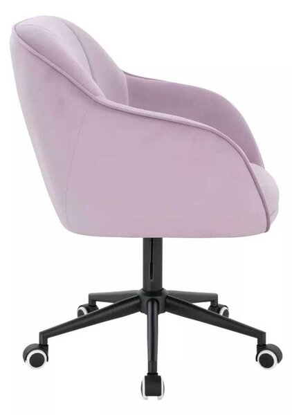 LuxuryForm DESIGN Židle AVOLA VELUR na černé podstavě s kolečky - levandule