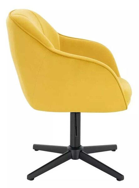 LuxuryForm DESIGN Židle AVOLA VELUR na černém kříži - žlutá