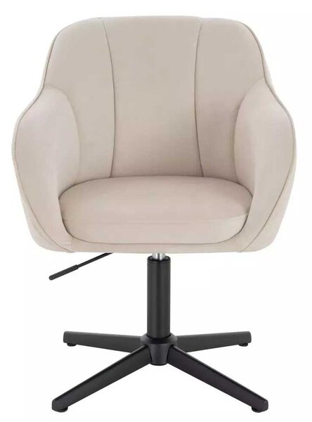 LuxuryForm DESIGN Židle AVOLA VELUR na černém kříži - krémová