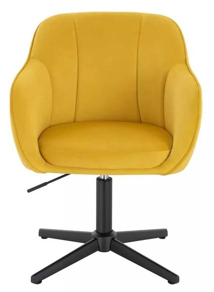 LuxuryForm DESIGN Židle AVOLA VELUR na černém kříži - žlutá
