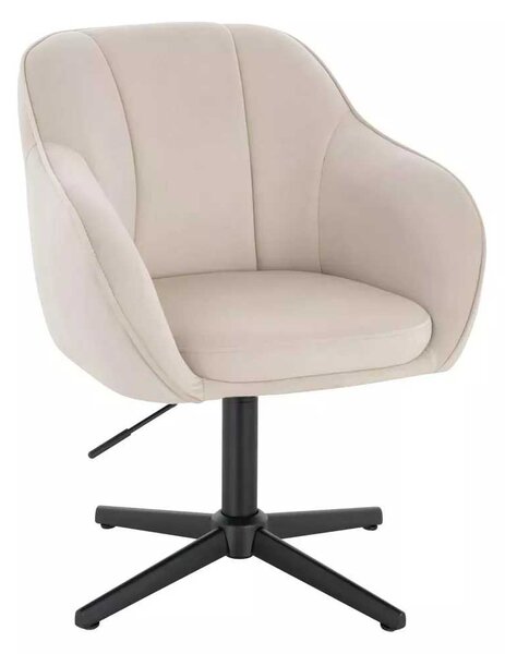 LuxuryForm DESIGN Židle AVOLA VELUR na černém kříži - krémová