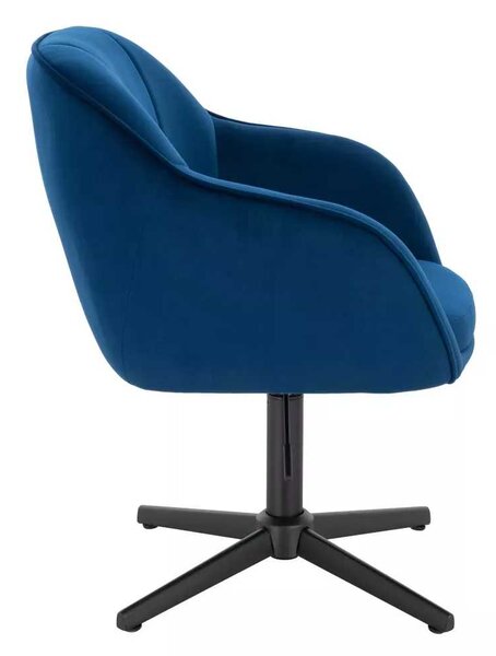LuxuryForm DESIGN Židle AVOLA VELUR na černém kříži - modrá