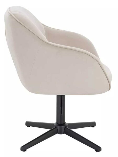LuxuryForm DESIGN Židle AVOLA VELUR na černém kříži - krémová