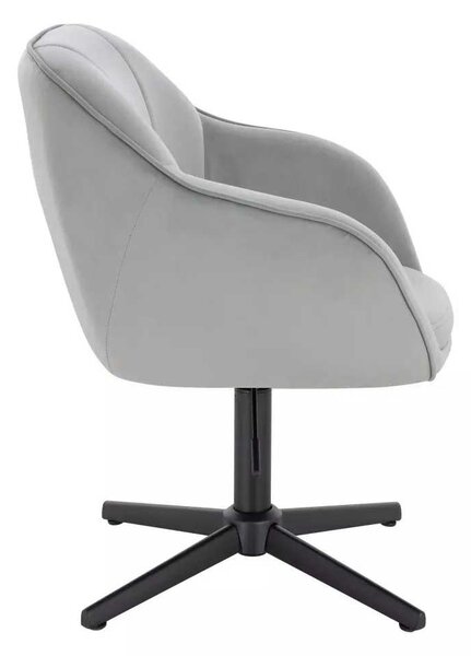 LuxuryForm DESIGN Židle AVOLA VELUR na černém kříži - světle šedá