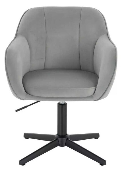 LuxuryForm DESIGN Židle AVOLA VELUR na černém kříži - světle šedá
