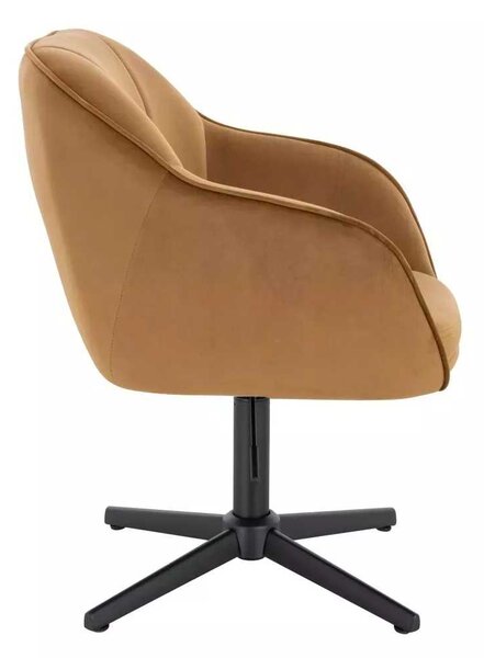 LuxuryForm DESIGN Židle AVOLA VELUR na černém kříži - medová