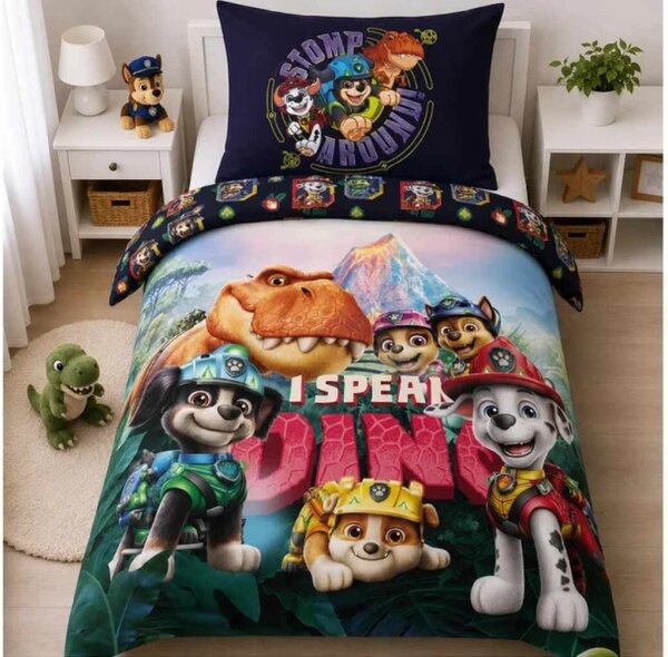 Carbotex Povlečení Tlapková Patrola Ve světě dinosaurů 140x200, 70x90 cm