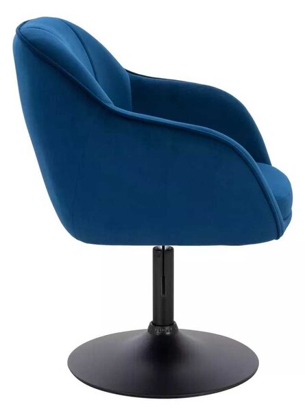 LuxuryForm DESIGN Židle AVOLA VELUR na černém talíři - modrá