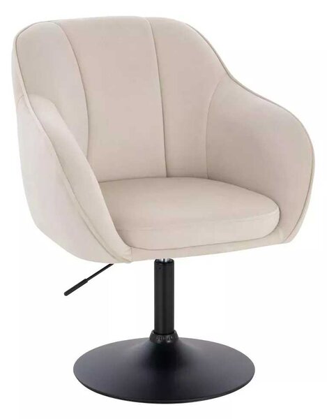 LuxuryForm DESIGN Židle AVOLA VELUR na černém talíři - krémová