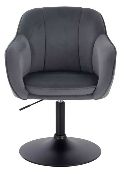 LuxuryForm DESIGN Židle AVOLA VELUR na černém talíři - tmavě šedá