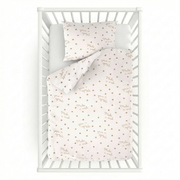 Kvalitex Bavlněné povlečení do dětské postýlky Stars 1x 90/135, 1x 45/60cm