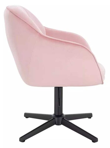 LuxuryForm DESIGN Židle AVOLA VELUR na černém kříži - světle růžová