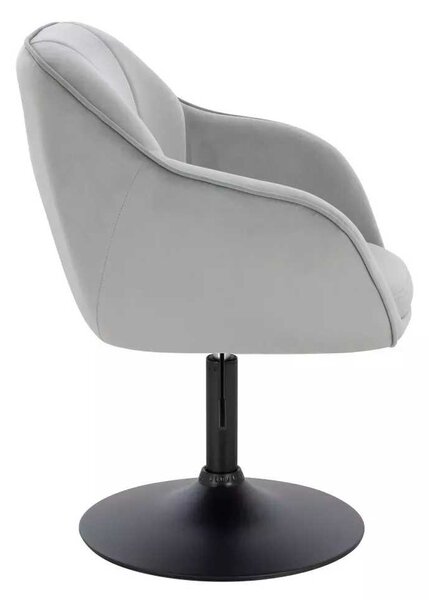 LuxuryForm DESIGN Židle AVOLA VELUR na černém talíři - světle šedá