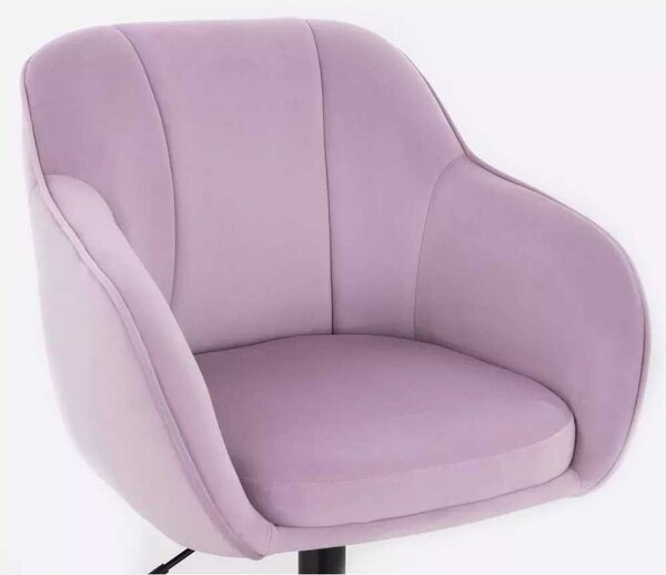 LuxuryForm DESIGN Židle AVOLA VELUR na černém talíři - levandule