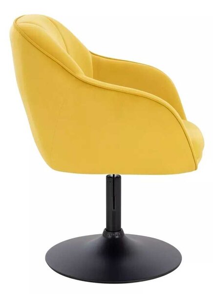 LuxuryForm DESIGN Židle AVOLA VELUR na černém talíři - žlutá