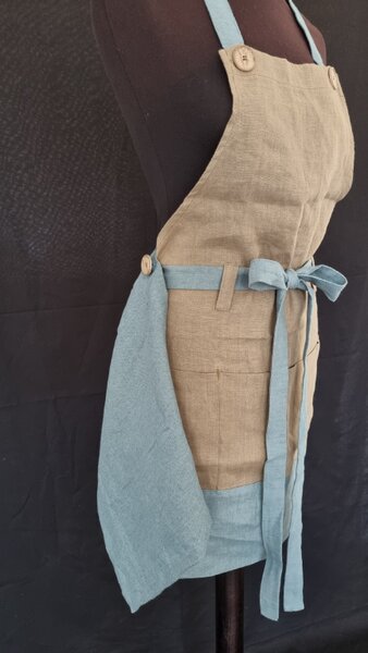 Nelly zástěra petrol/khaki 70x70cm