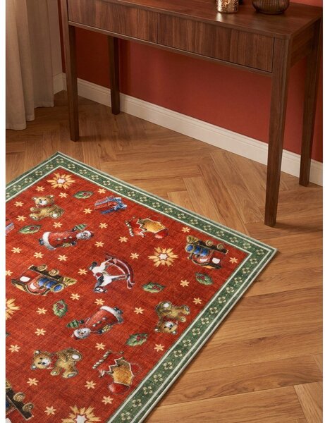 Červený/zelený běhoun s vánočním motivem 80x200 cm Toy's Delight Nostalgic Noel Red Green – Villeroy&Boch