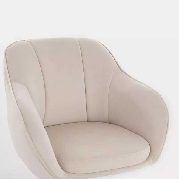 LuxuryForm DESIGN Židle AVOLA VELUR na stříbrném kříži - krémová