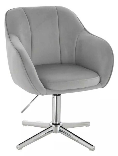 LuxuryForm DESIGN Židle AVOLA VELUR na stříbrném kříži - světle šedá