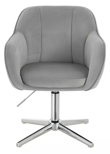 LuxuryForm DESIGN Židle AVOLA VELUR na stříbrném kříži - světle šedá
